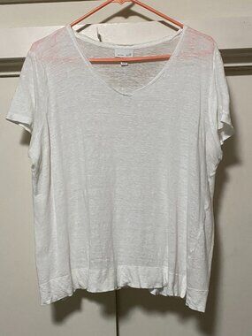 J. Jill love linen, short sleeve, white 100% linen tunic, size 1X